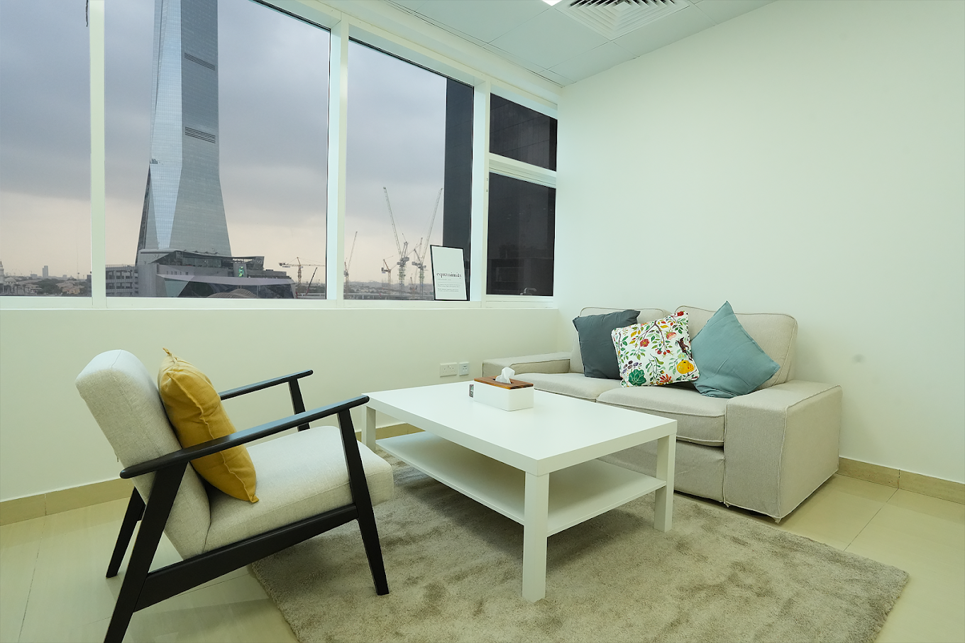 Clinic lounge at Belle Vie Therapy & Wellness in JLT, Dubai